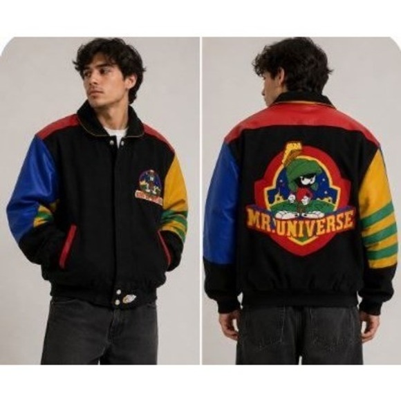 Jh Design Other - Marvin the Martian Varsity Jacket Sz. L Retro Looney Tunes Streetwear Hip Hop